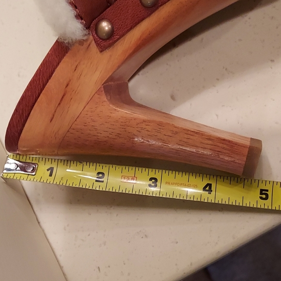 Coach-Georgia waxy leather mules.  Whiskey with soft lining and wood heel.  7. - Picture 14 of 15